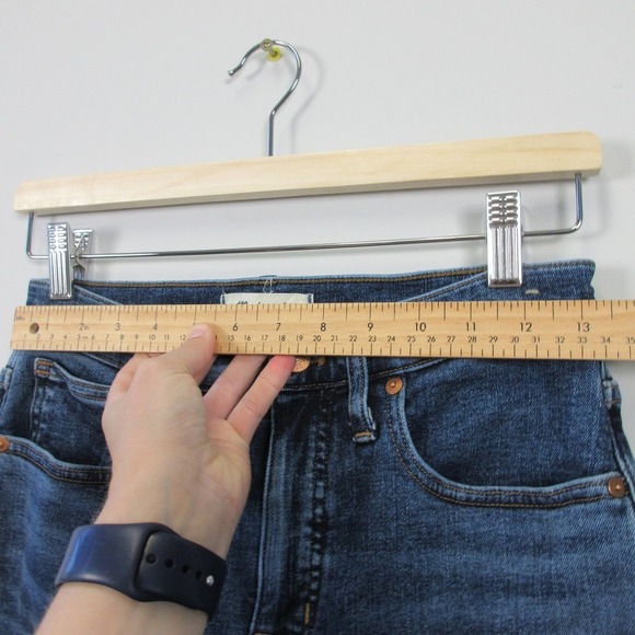 Madewell Skinny Flare Jeans Women 27 Blue Cotton Denim High Rise Bootcut 690 - Picture 8 of 11